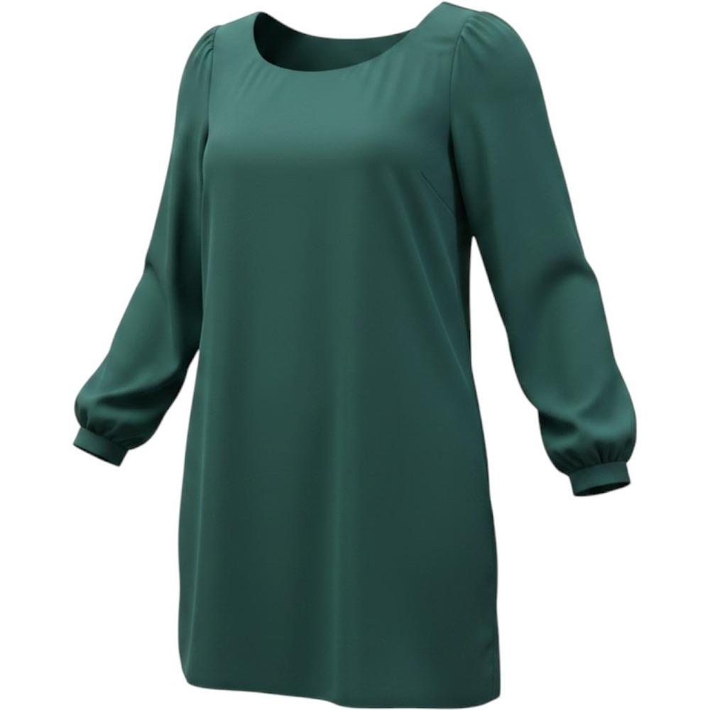 Lulus Shift Dress Women XS Green Excellent Long Sleeve Scoop Neck Mini